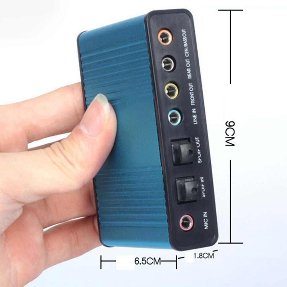 Tarjeta de Sonido Externa USB 5.1 Audio Micrófono 6 Canales S0698