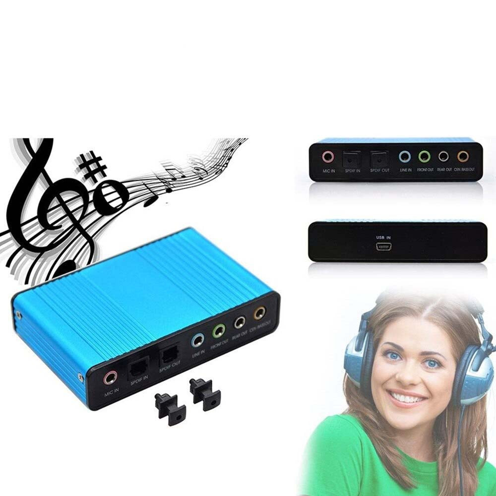 Tarjeta de Sonido Externa USB 5.1 Audio Micrófono 6 Canales S0698