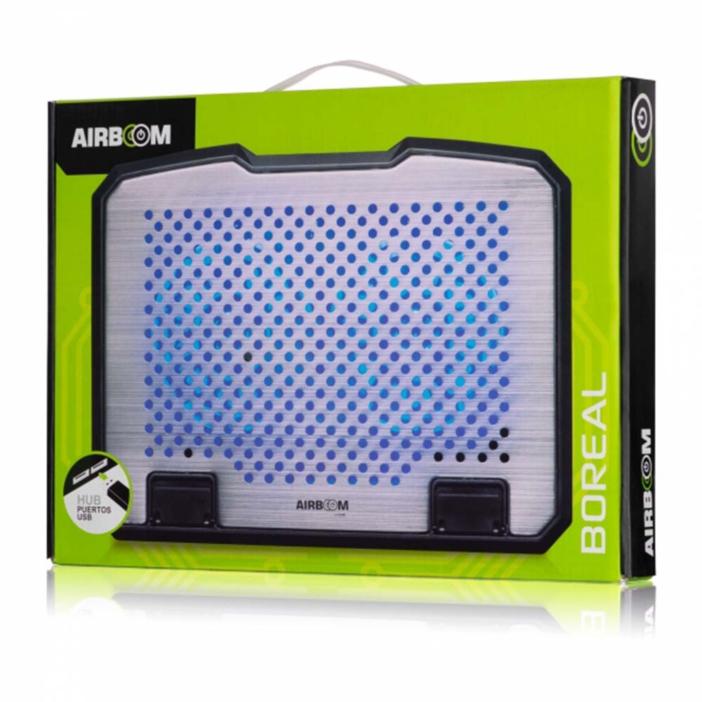 Cooler Notebook Portátil Airboom 2 Puertos USB Graduable Gamer 17 S0709