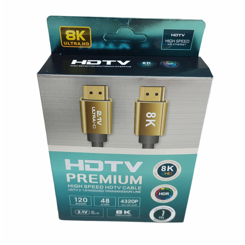 Cable Hdmi 2.1V 8k Ultra Hd 3d 1 Metros 4320p Premium 48Gbps HDR- PVC S0786