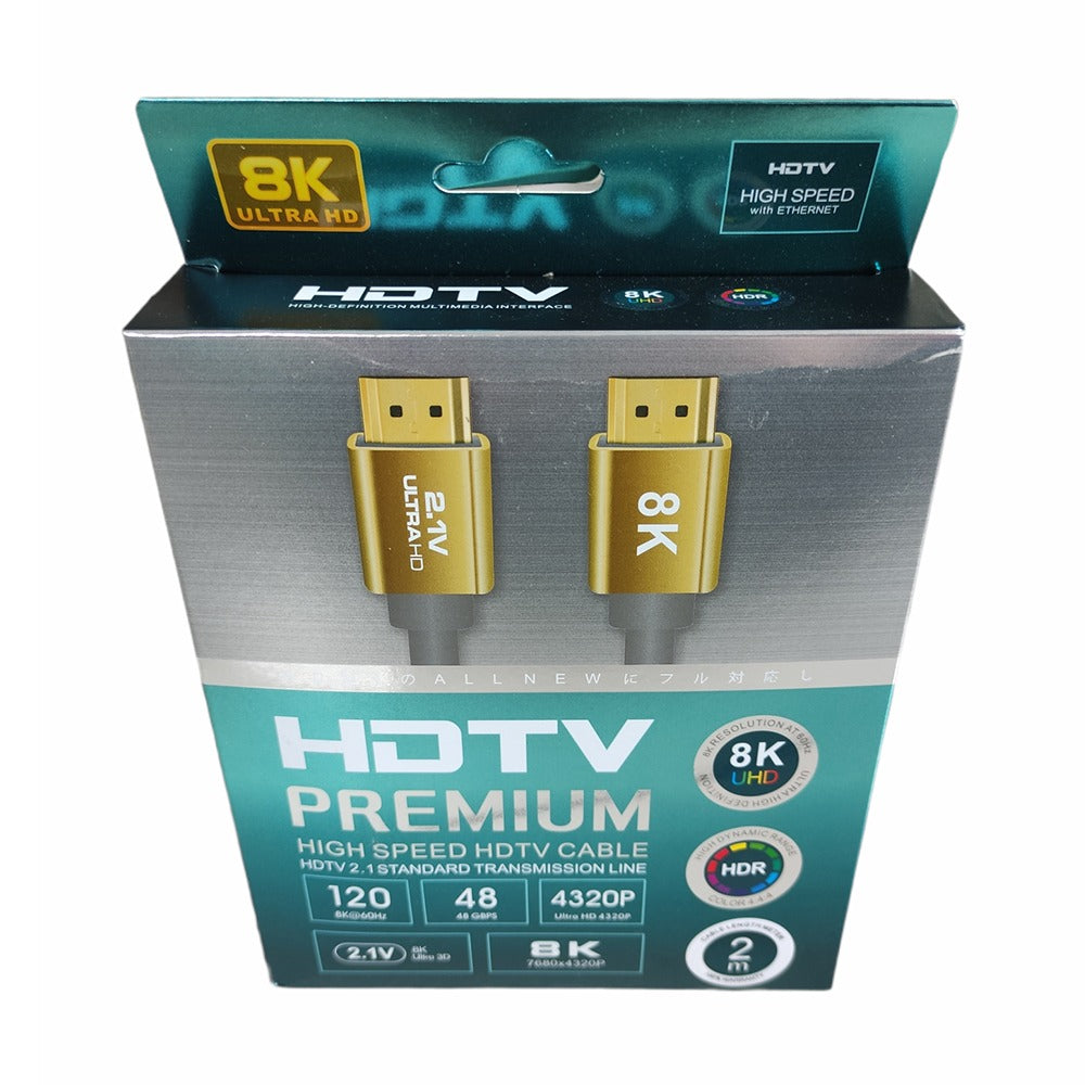 Cable Hdmi 2.1V 8k Ultra Hd 3d 2 Metros 4320p Premium 48Gbps HDR- PVC S0788