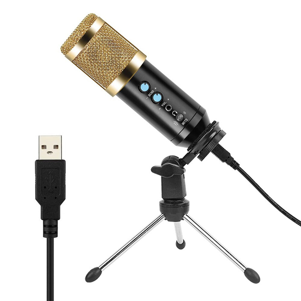 Microfono Condensador Profesional BM858BP USB Estudio de Grabación PC Dorado S0815-1