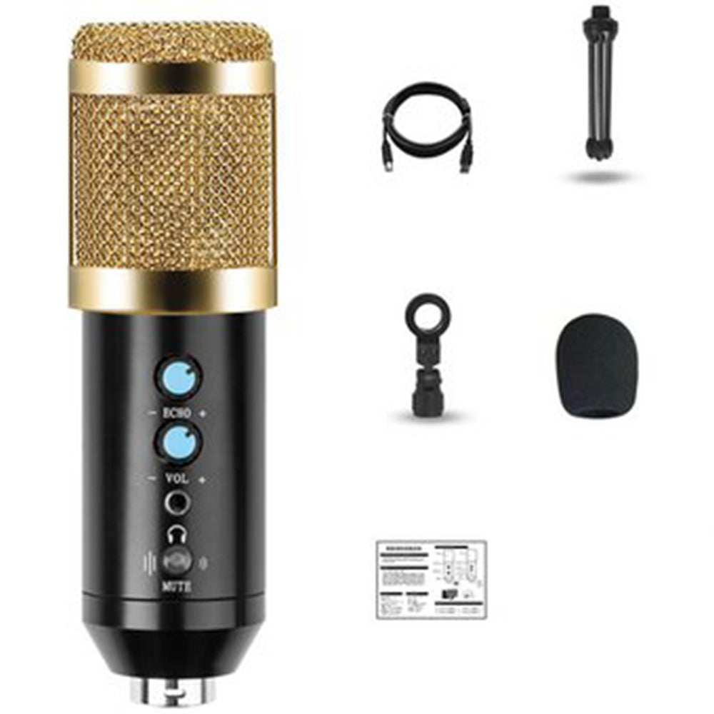 Microfono Condensador Profesional BM858BP USB Estudio de Grabación PC Dorado S0815-1