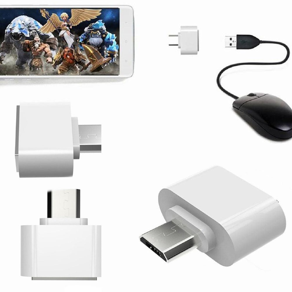 Convertidor Adaptador Otg Micro Usb Macho A Usb 2.0 Hembra - Blanco S0831-1