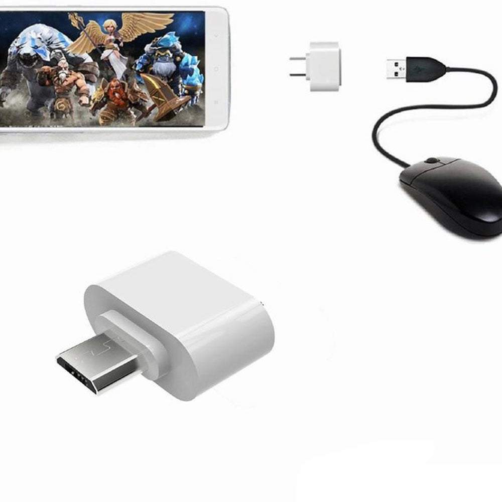 Convertidor Adaptador Otg Micro Usb Macho A Usb 2.0 Hembra - Blanco S0831-1