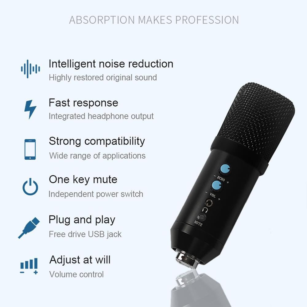 Micrófono Condensador Profesional BM858TZ USB Estudio de Grabación PC S0840