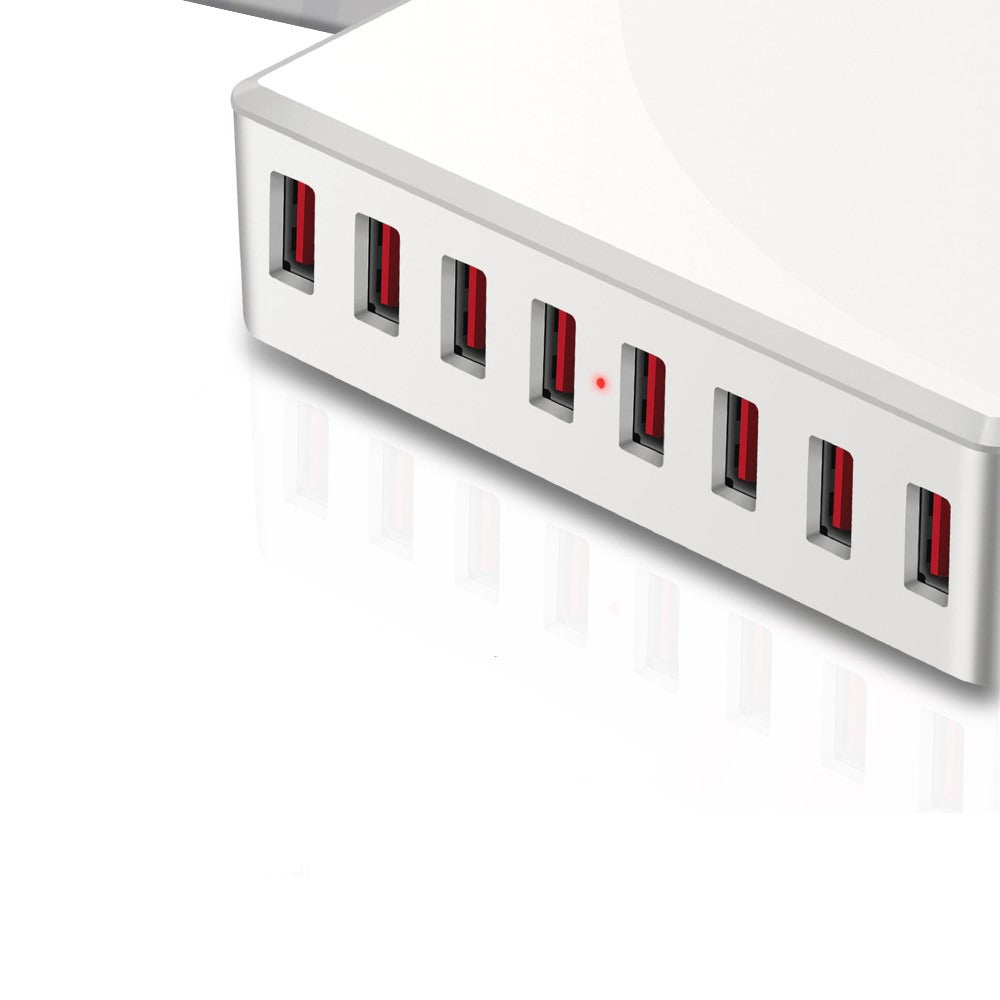 Cargador 8 Puertos USB 40W Carga Rápida WLX-T9 USB 3.0 2.4A - Blanco S0857