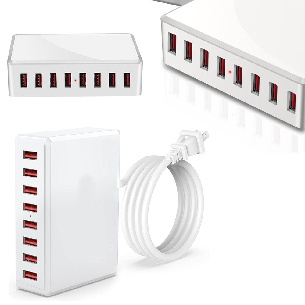 Cargador 8 Puertos USB 40W Carga Rápida WLX-T9 USB 3.0 2.4A - Blanco S0857