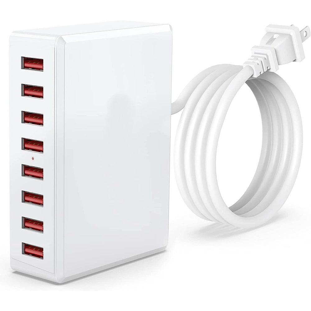 Cargador 8 Puertos USB 40W Carga Rápida WLX-T9 USB 3.0 2.4A - Blanco S0857