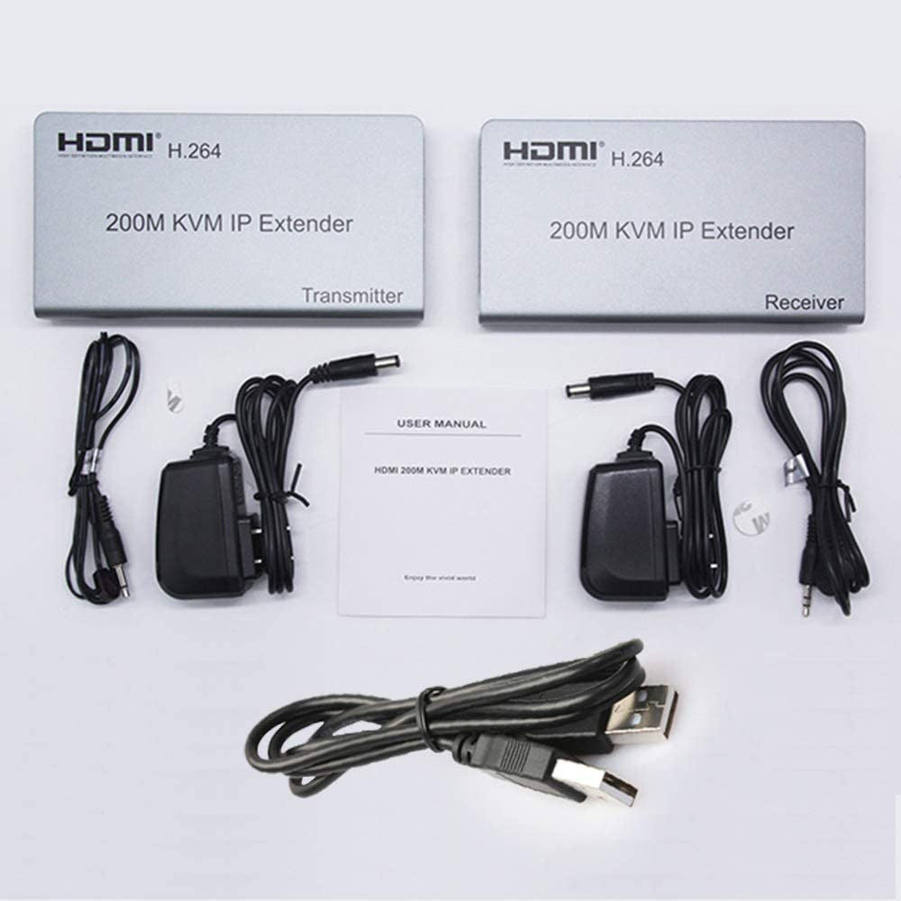 Hdmi extender 200m IP KVM 2 usb extiende hdmi cable rj45 plug and play S0860