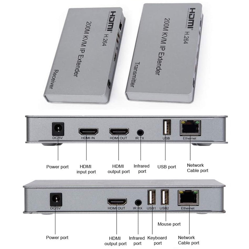 Hdmi extender 200m IP KVM 2 usb extiende hdmi cable rj45 plug and play S0860
