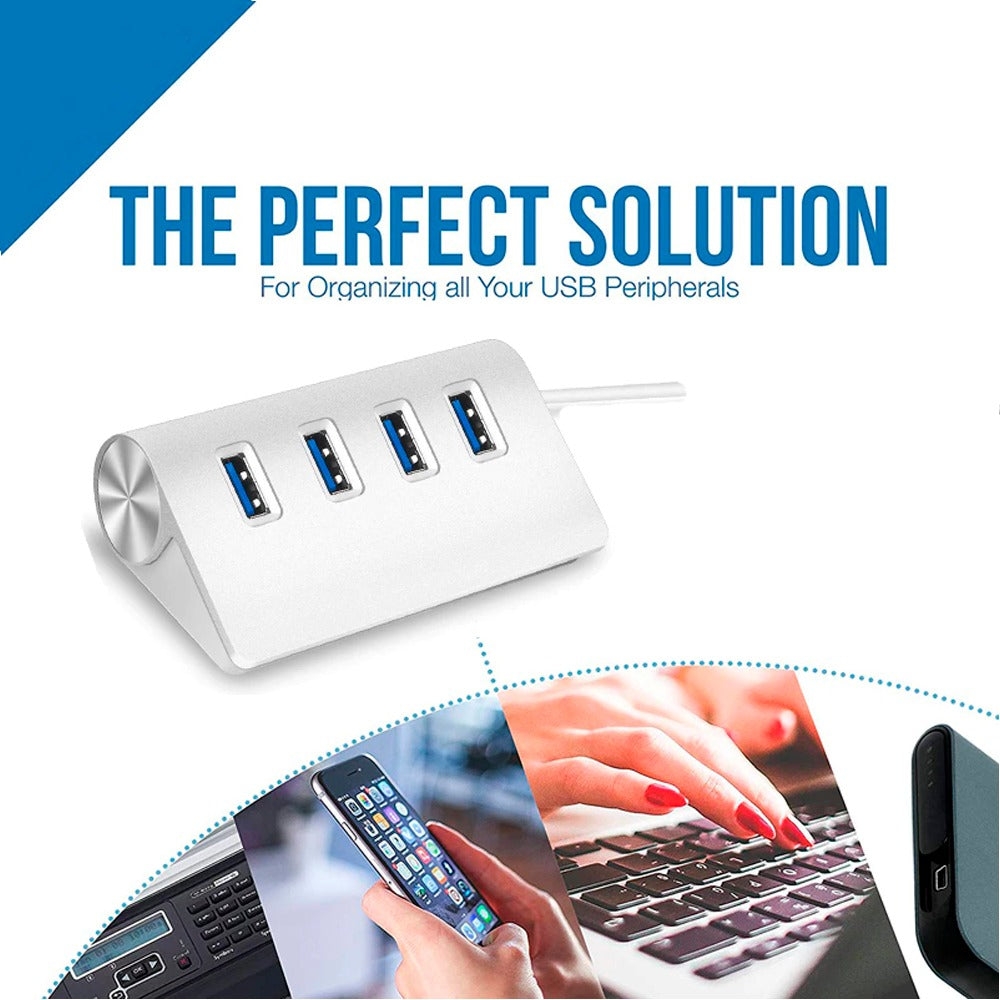 Hub 4 Puertos USB 3.0 Aluminio 5Gbps soporta 2TB S0908