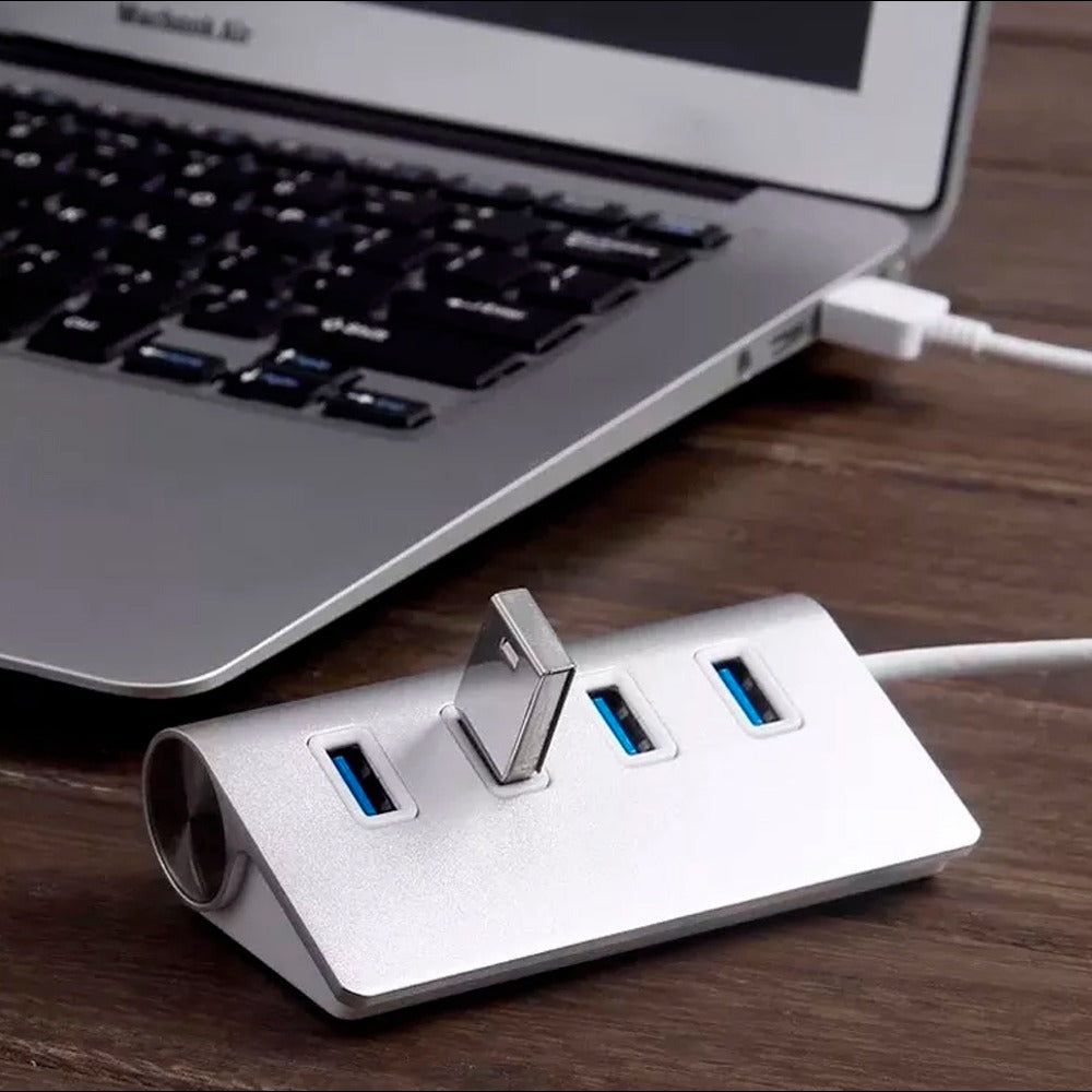 Hub 4 Puertos USB 3.0 Aluminio 5Gbps soporta 2TB S0908