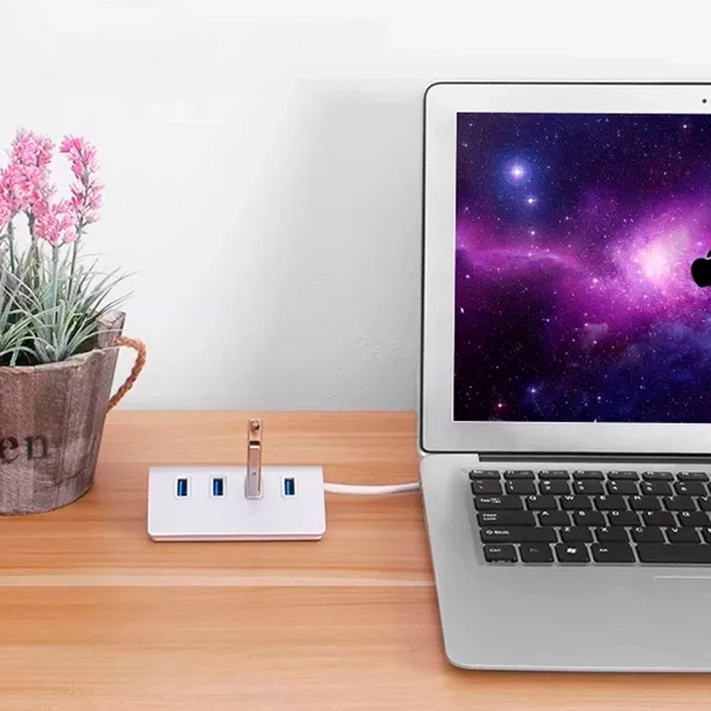 Hub 4 Puertos USB 3.0 Aluminio 5Gbps soporta 2TB S0908