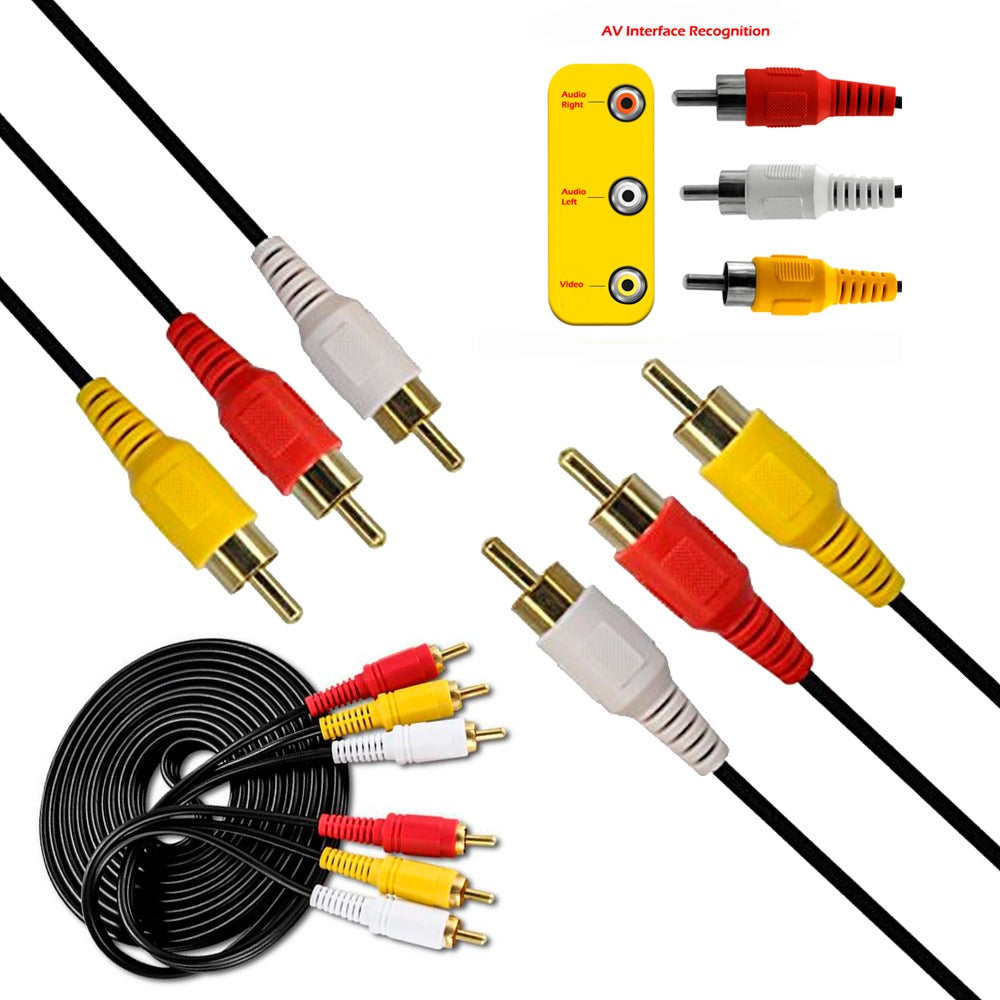 Cable RCA a RCA 3 x 3 10 Metros Macho S0576