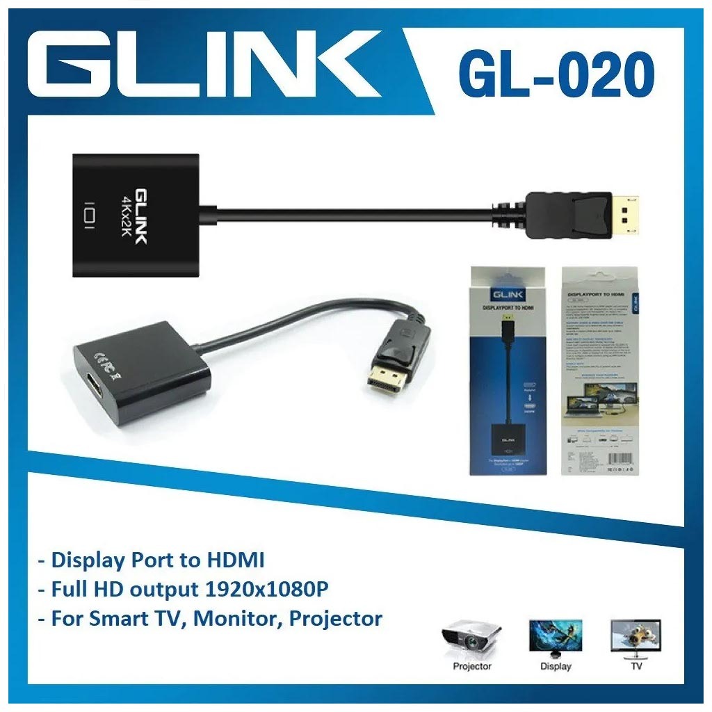 Adaptador Convertidor Display Port a HDMI GLINK 4k ultra HD Dp A HDMI S0973