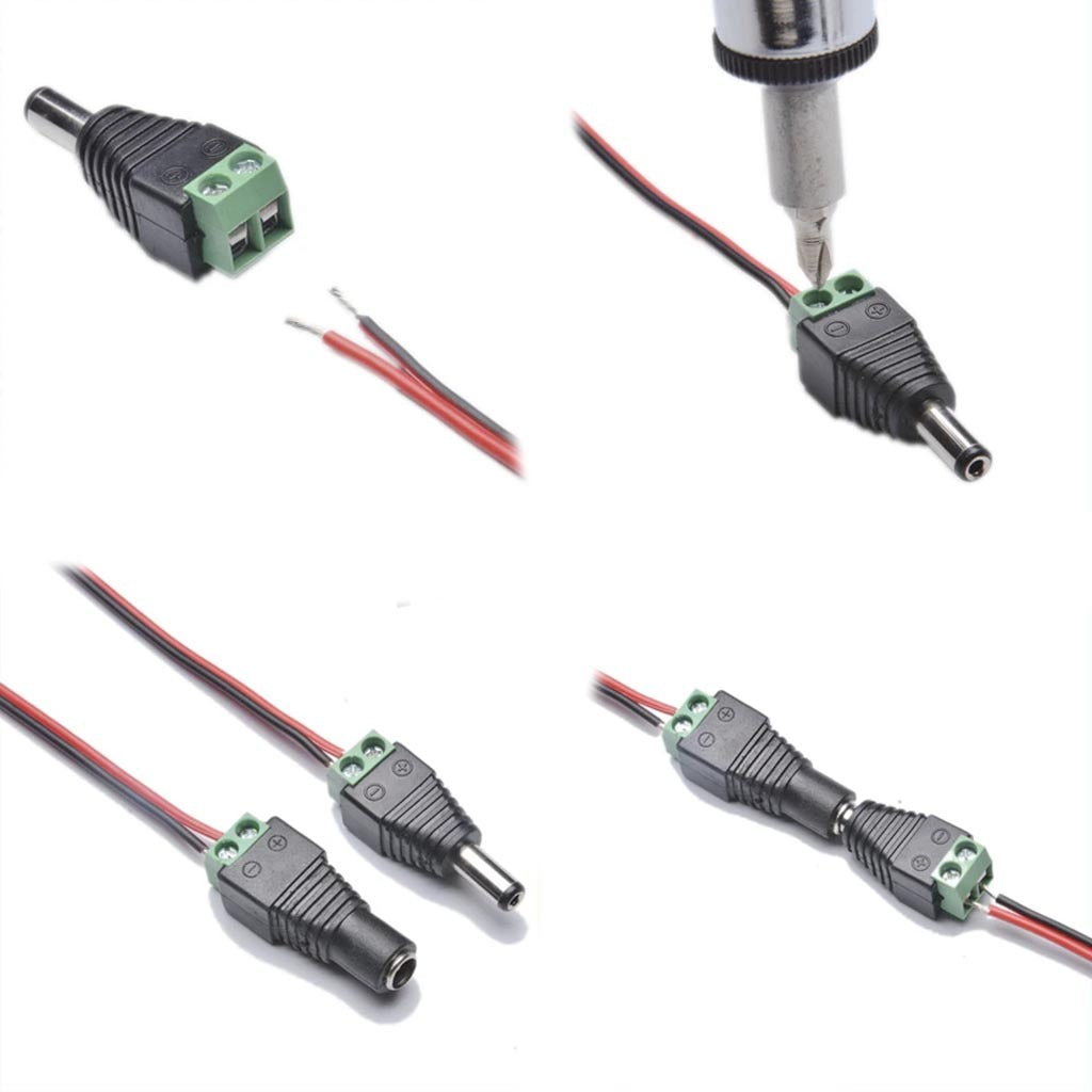 50 pares conector hembra macho DC para cable de camara CCTV tiras led S0974-2