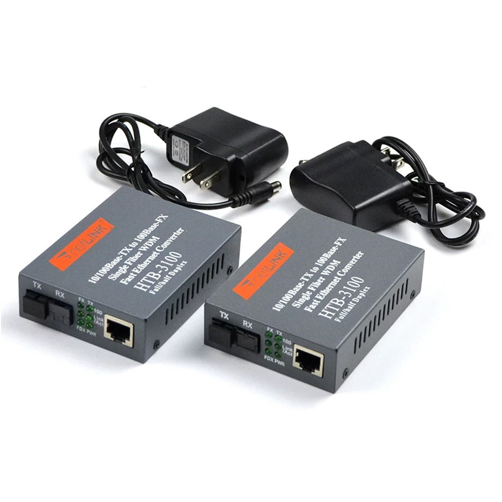1 Par De Convertidores De Medios De Fibra Htb-3100a b 25km transceptor S1033