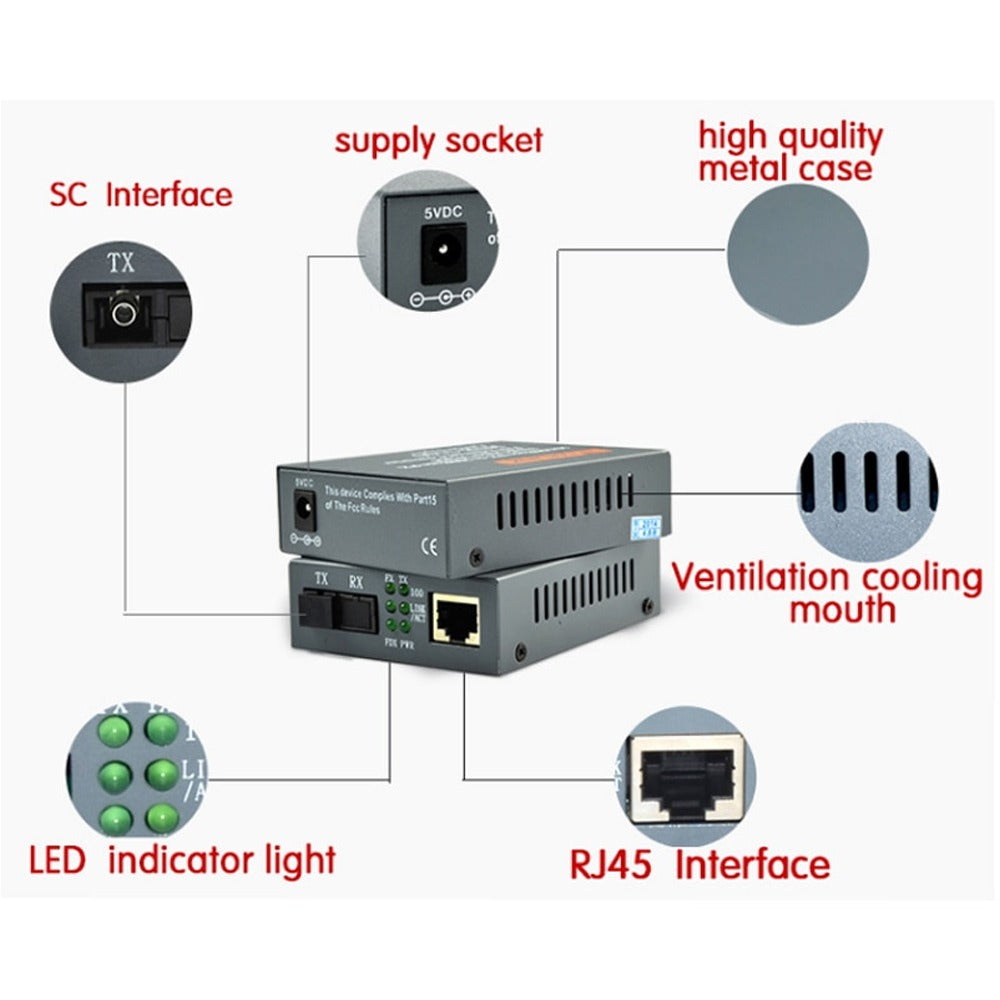 1 Par De Convertidores De Medios De Fibra Htb-3100a b 25km transceptor S1033