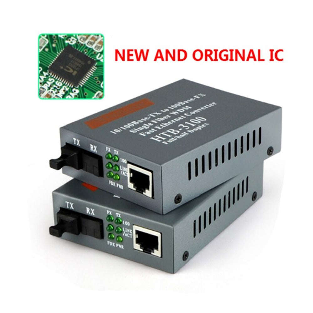 1 Par De Convertidores De Medios De Fibra Htb-3100a b 25km transceptor S1033