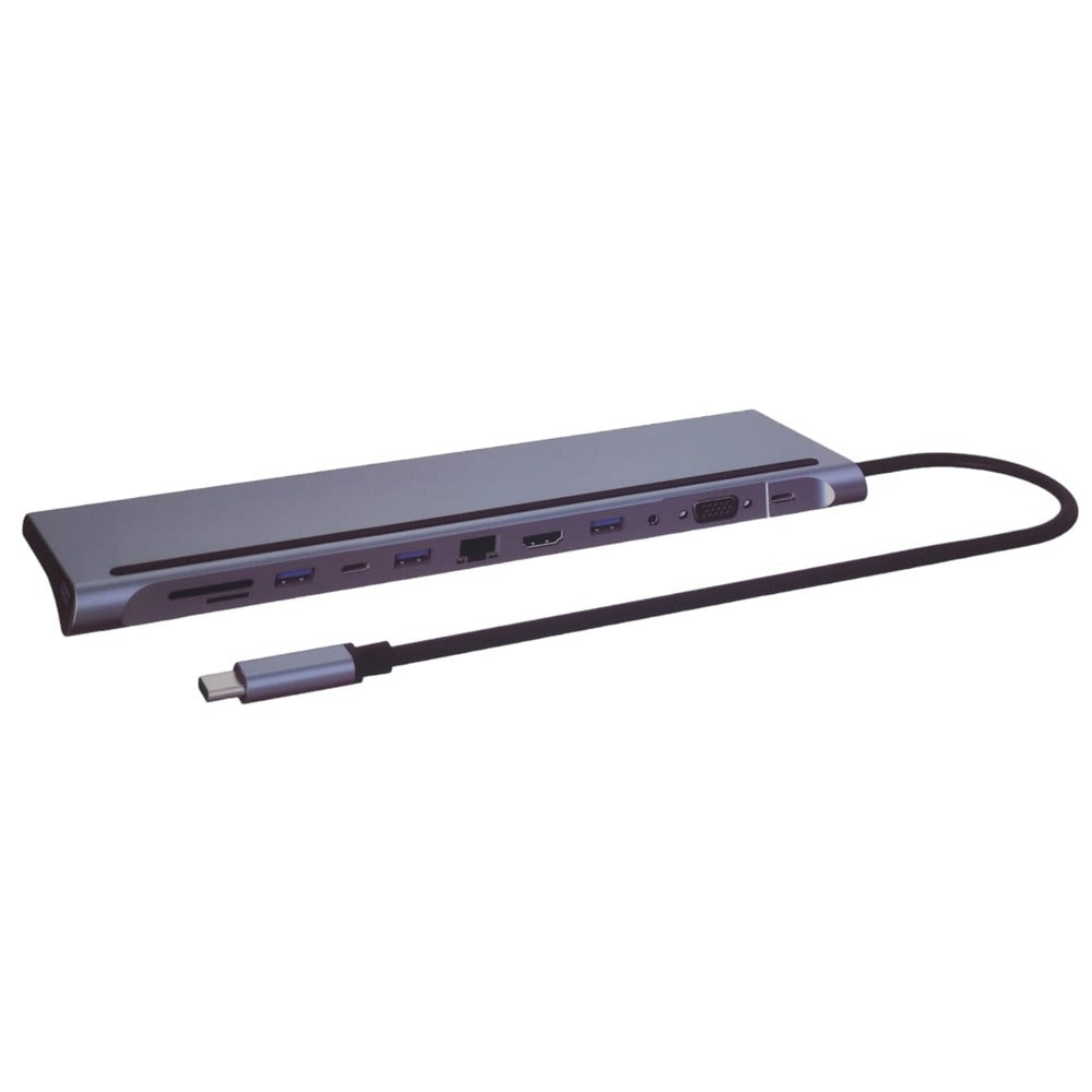 Adaptador Tipo C 12 En 1 Multiport Hub Estacion Lan Hdmi Vga S1038