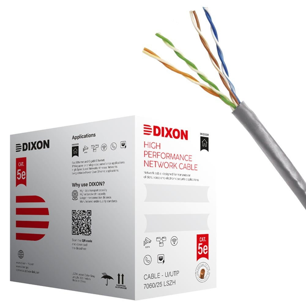 Cable de cobre Cat 5e DIXON 7060 25 LSZH 25 AWG PVC Gris 305 metros S1055