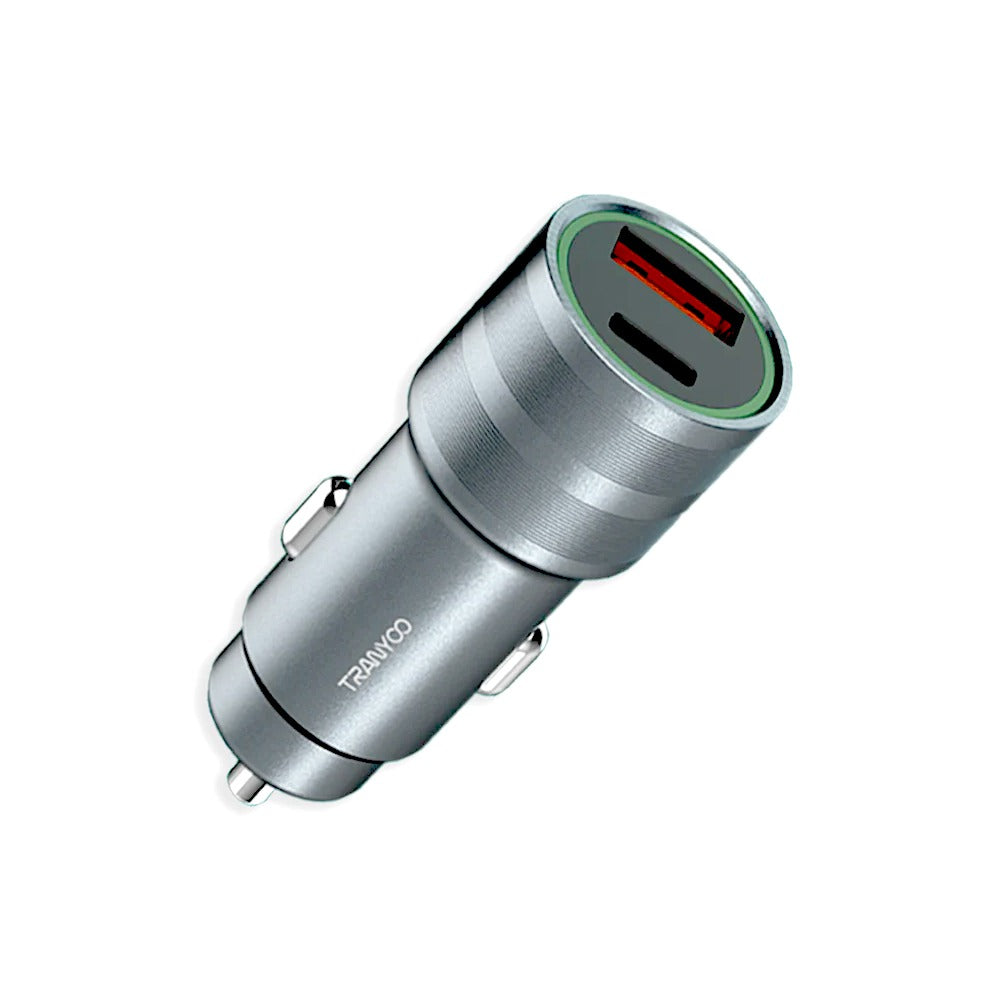 Cargador para Auto 2 en 1 USB y TIPO C Tranyoo C9 18w QC3.0 5A S1064
