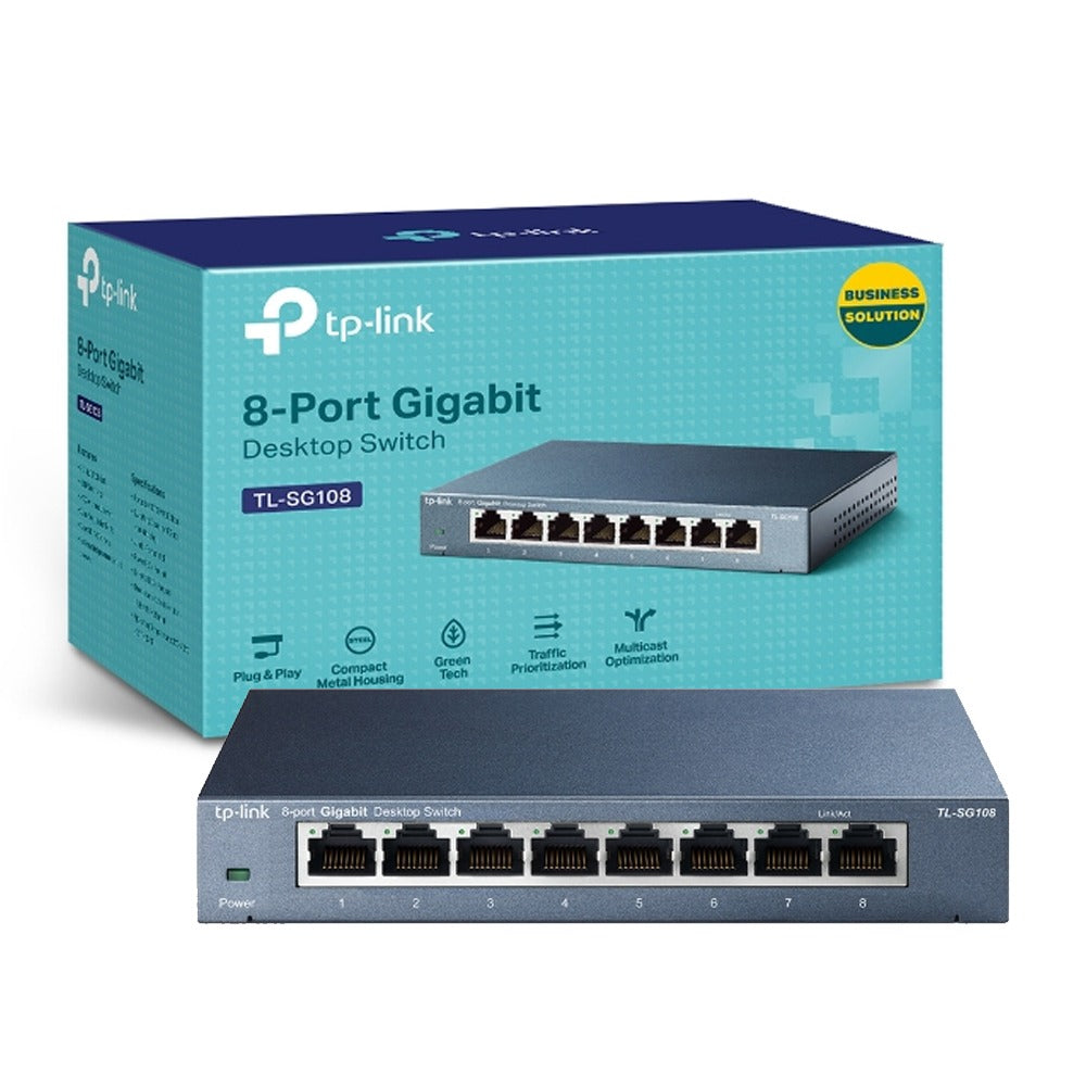 Switch 8 Puertos Tp-link TL-SG108 10 100 1000mbps rj45 lan GIGABIT S1086