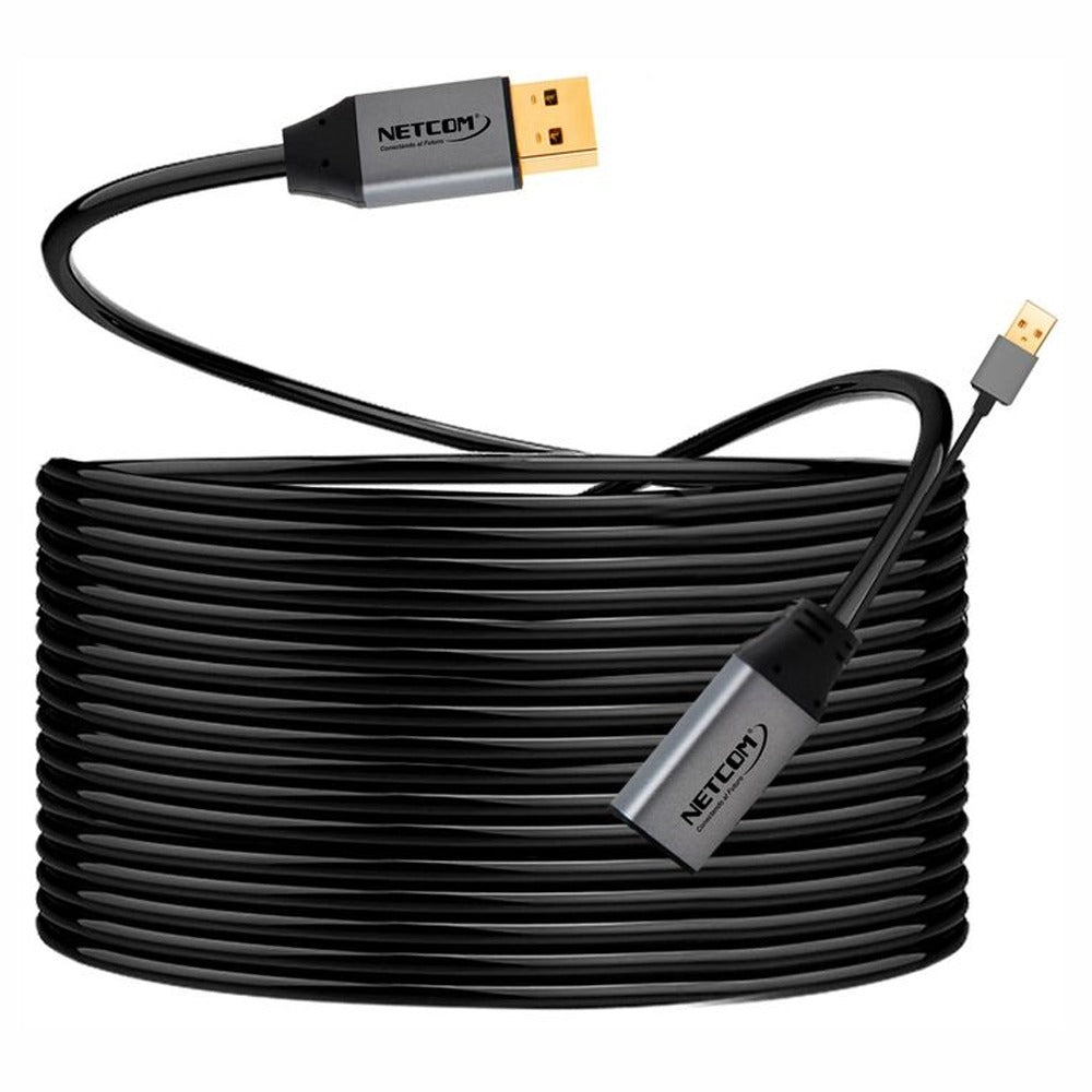 Cable Extensión USB 3.0 Activo Netcom Macho a Hembra 10 Metros S1106