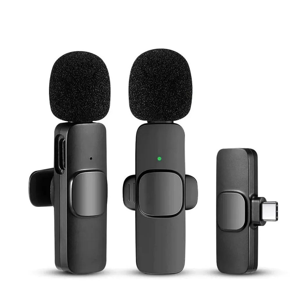 Doble Mini Micrófono Solapa inalámbrico recargable tipo c android S1129