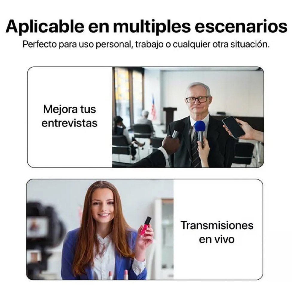 Doble Mini Micrófono Solapa inalámbrico recargable tipo c android S1129