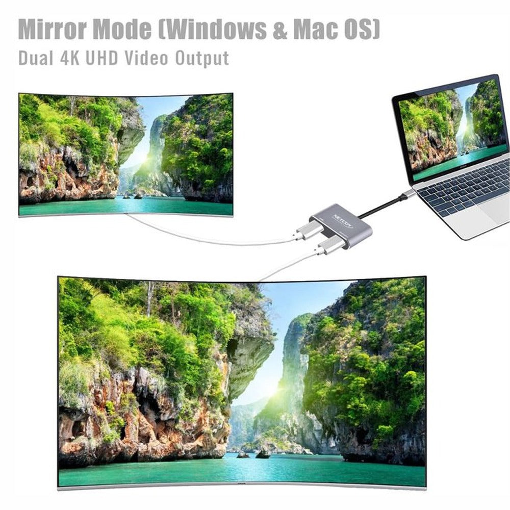 Convertidor Tipo C 2 en 1 HDMI y Displayport 4K Ultra HD 60Hz S1133