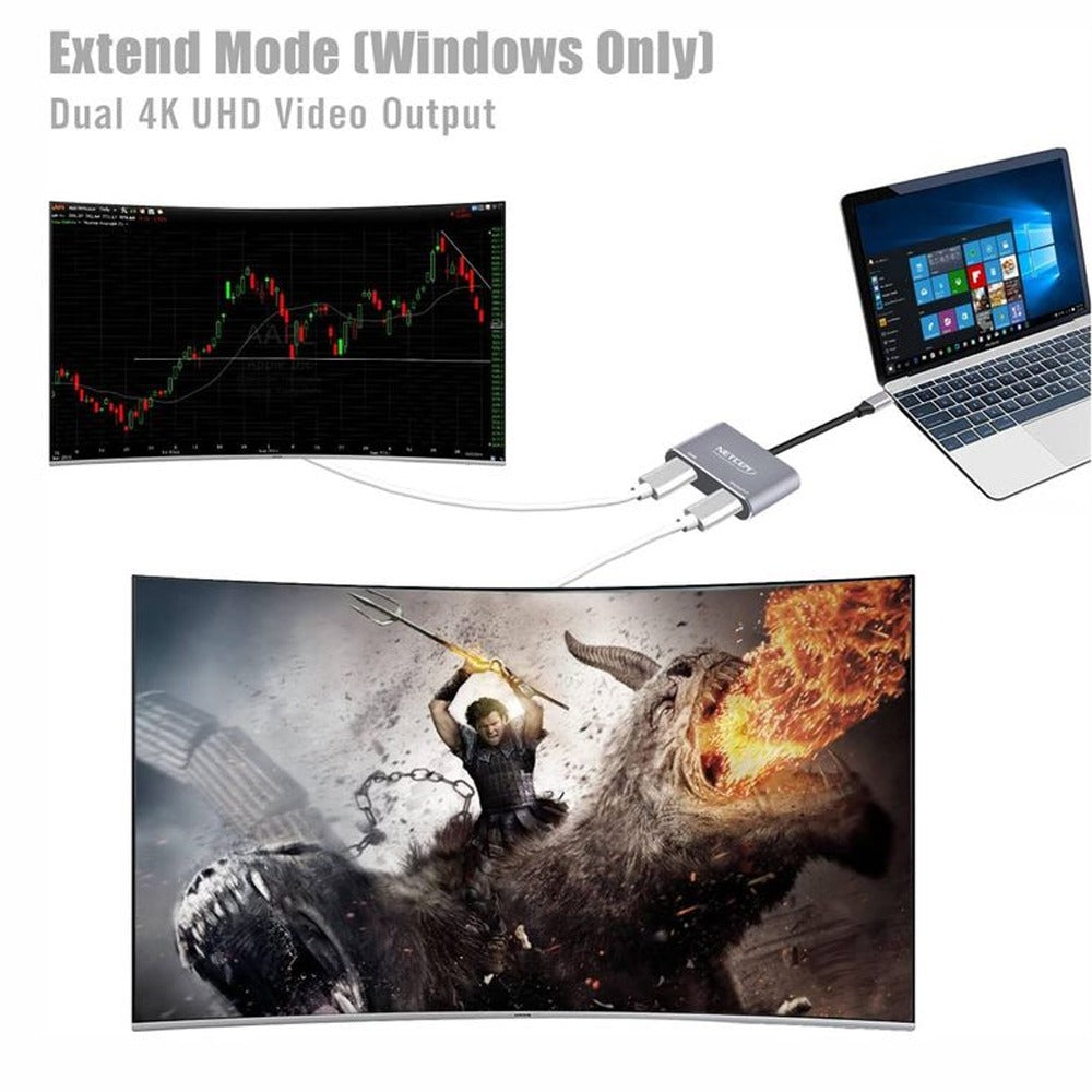 Convertidor Tipo C 2 en 1 HDMI y Displayport 4K Ultra HD 60Hz S1133
