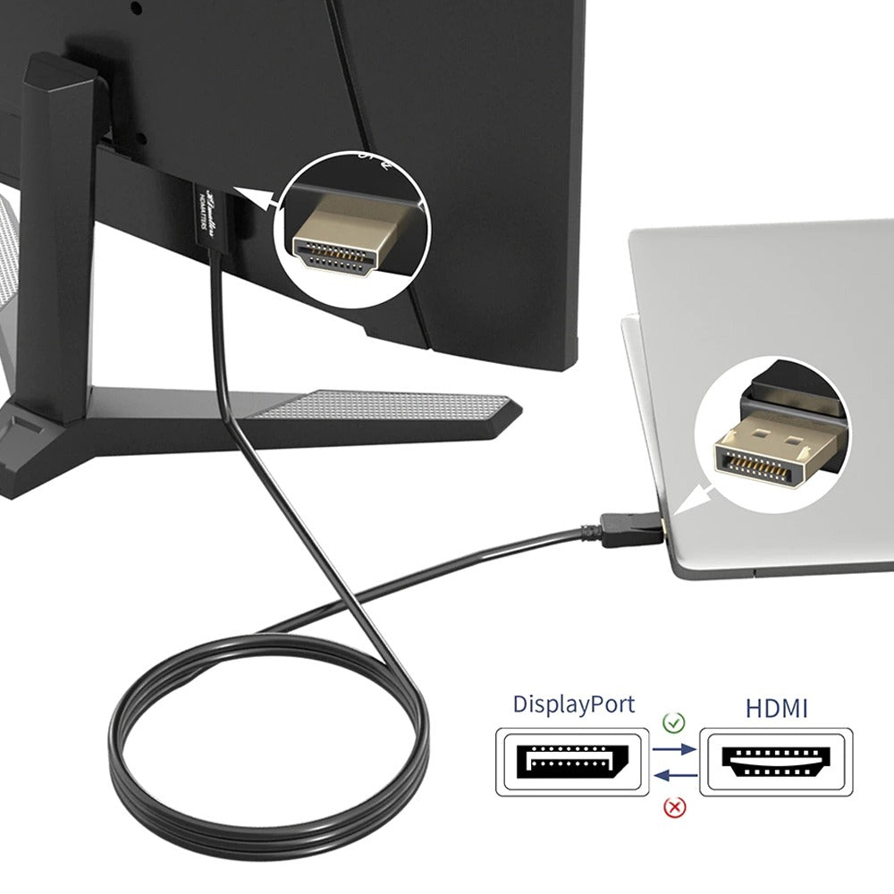 Cable Displayport a HDMI Netcom Pvc Macho 5 Metros 4k DP a HDMI 60hz S1146