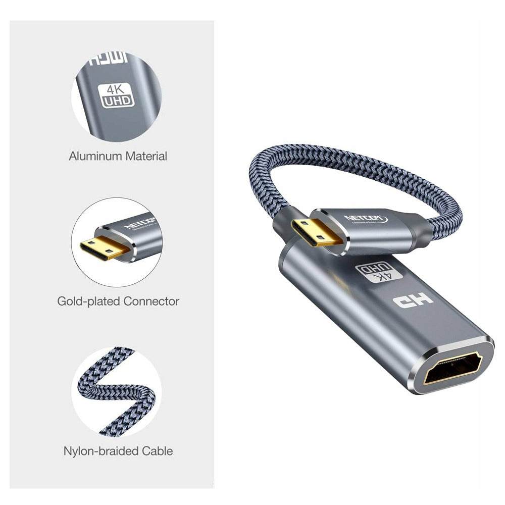 Cable adaptador convertidor Mini HDMI macho a HDMI hembra 4k 2.0 60hz S1150