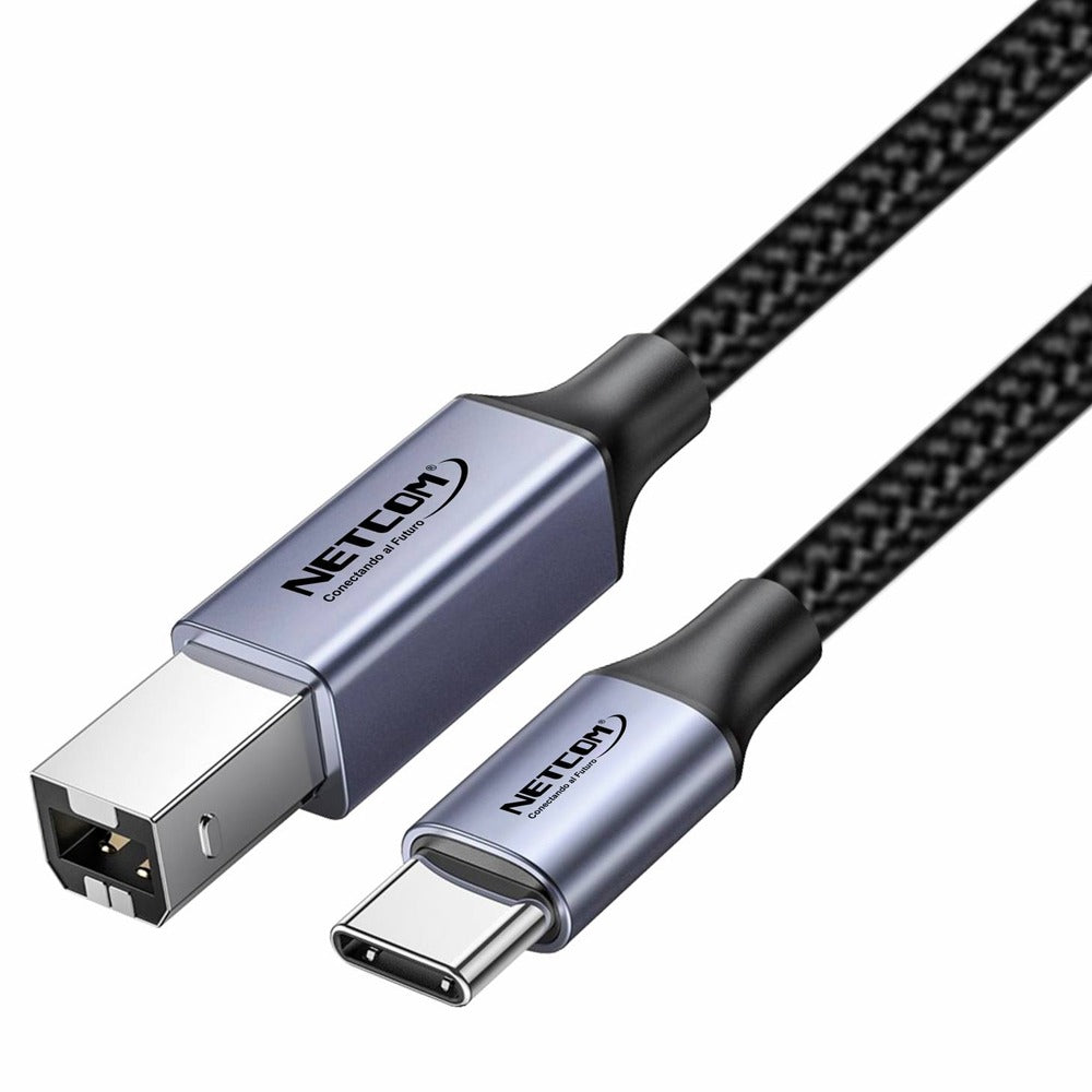 Cable Impresora Tipo C USB 2.0 Tipo B a USB C 1.8 Metros Netcom S1172