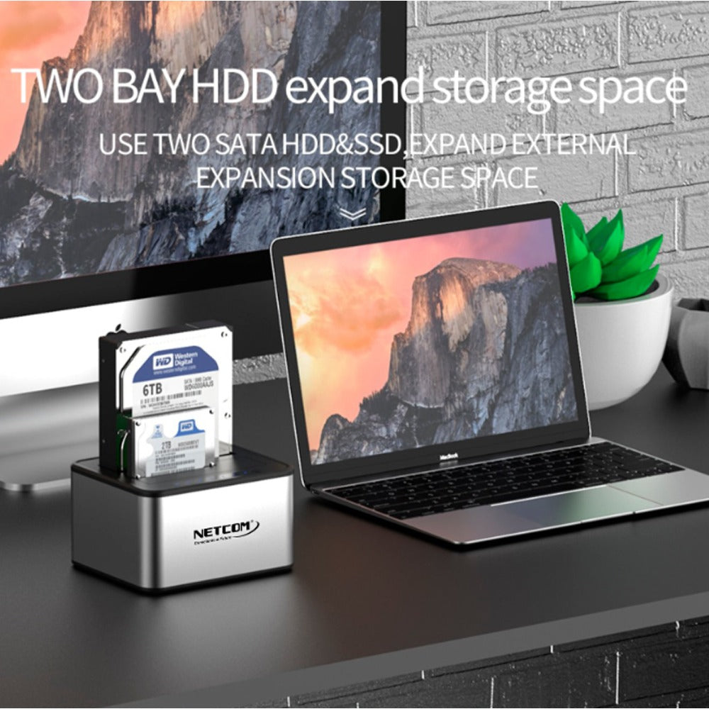 Hdd Docking Station doble 2.5 3.5 Sata II III Usb 3.0 netcom S1187