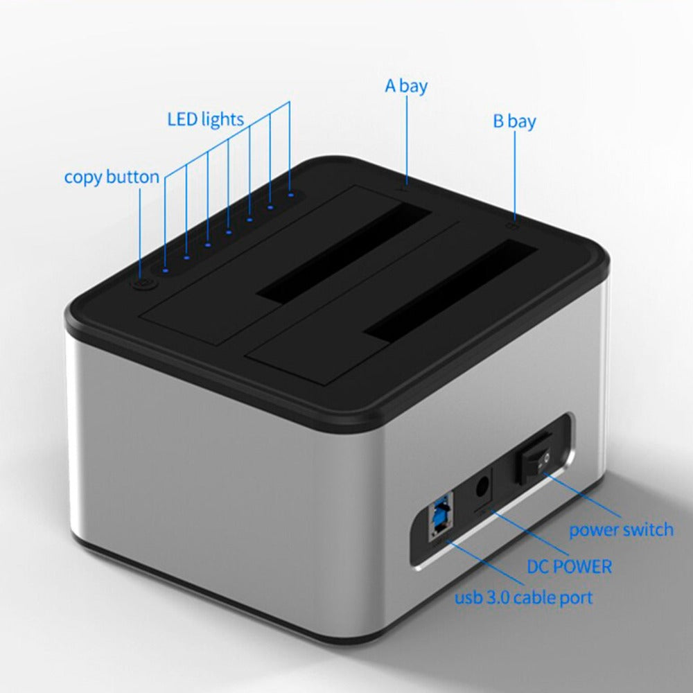 Hdd Docking Station doble 2.5 3.5 Sata II III Usb 3.0 netcom S1187