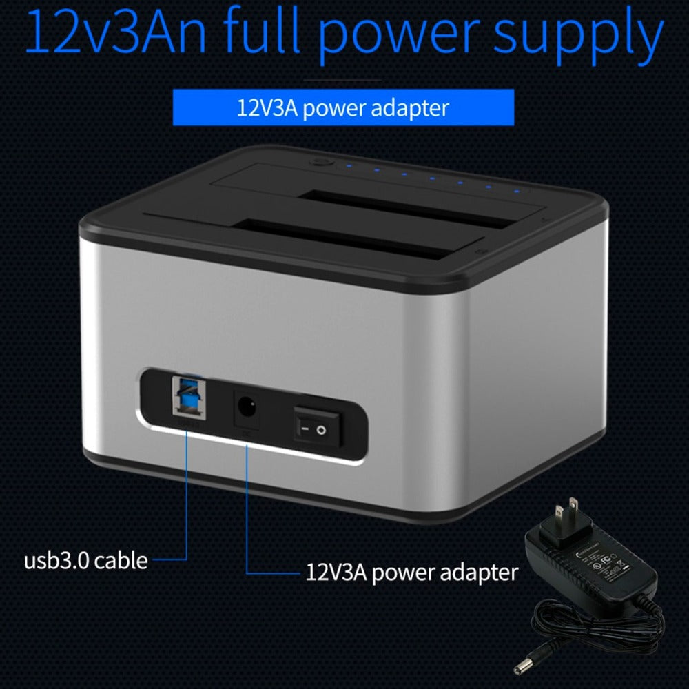 Hdd Docking Station doble 2.5 3.5 Sata II III Usb 3.0 netcom S1187