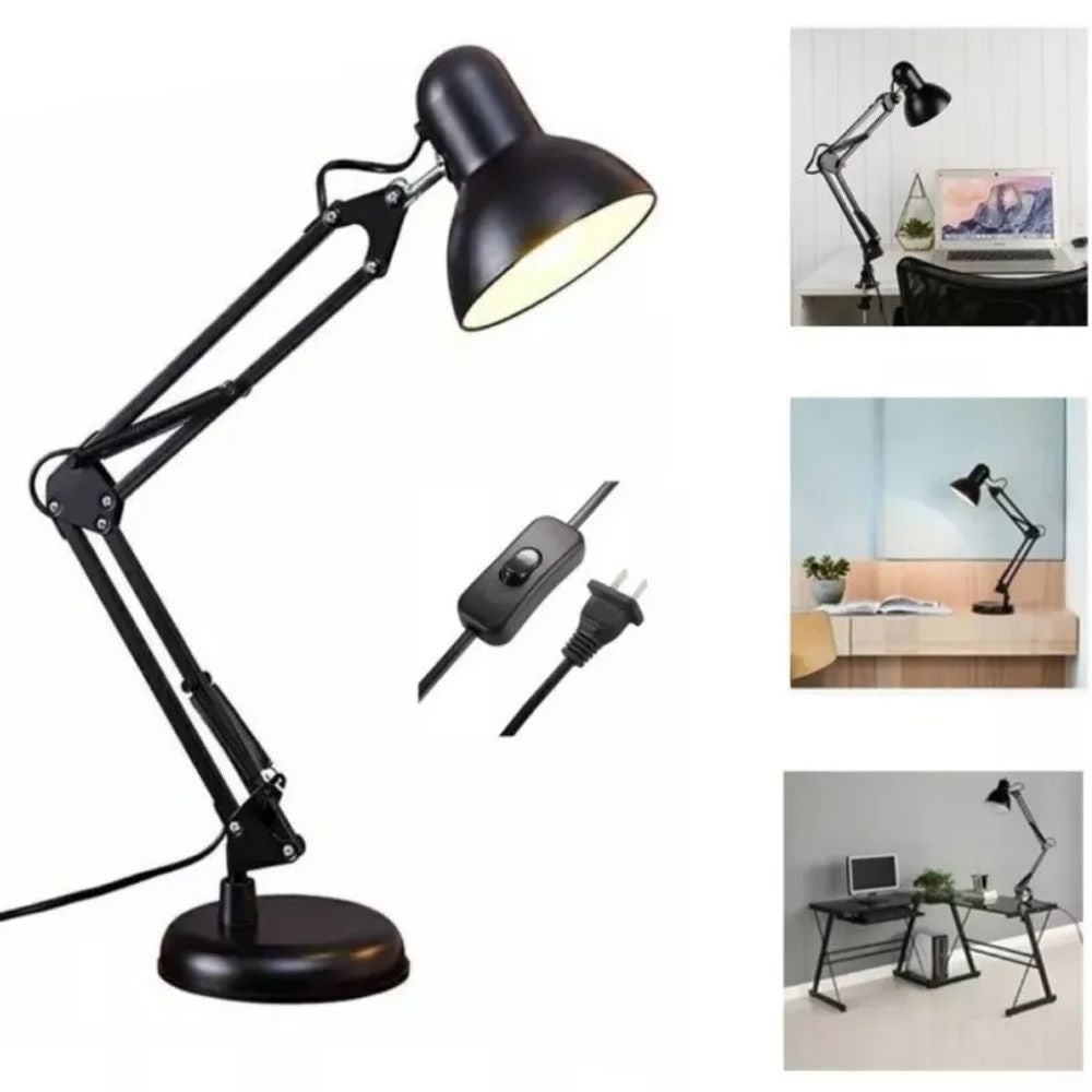 Lampara de mesa 2 en 1 metálica con brazo flexible graduable E27 S1250