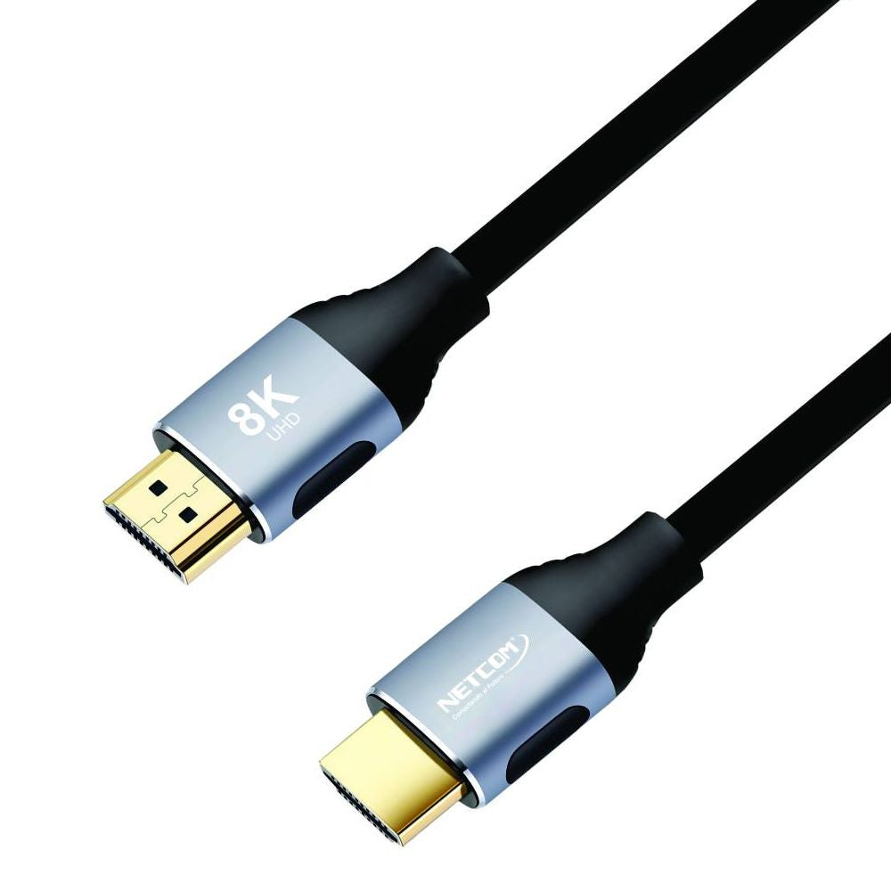 Cable Hdmi 2.1V 8k NETCOM 3D 1.8 Metros 4320p Premium 48Gbps HDR eARC S1263