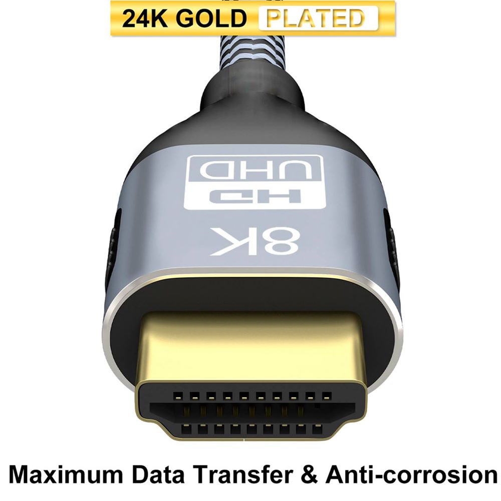 Cable Hdmi 2.1V 8k NETCOM 3D 1.8 Metros 4320p Premium 48Gbps HDR eARC S1263