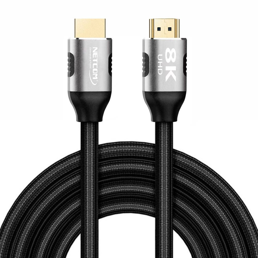 Cable Hdmi 2.1V 8k NETCOM 3D 1.8 Metros 4320p Premium 48Gbps HDR eARC S1263