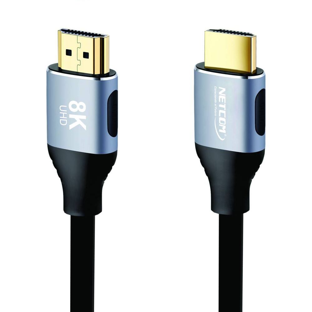 Cable Hdmi 2.1V 8k NETCOM 3D 1.8 Metros 4320p Premium 48Gbps HDR eARC S1263
