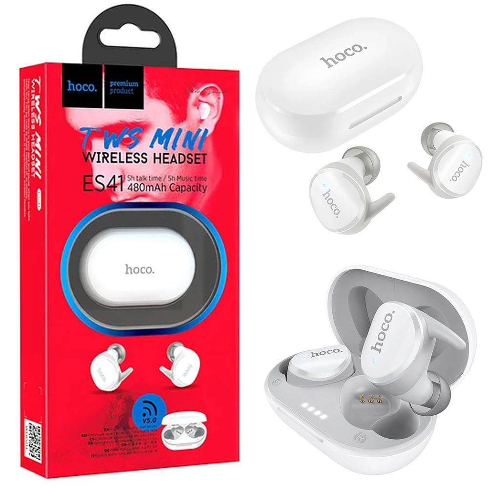 Audífonos HOCO ES41 TWS Bluetooth 5.0 480mAh rango 10 metros- Blanco S1339