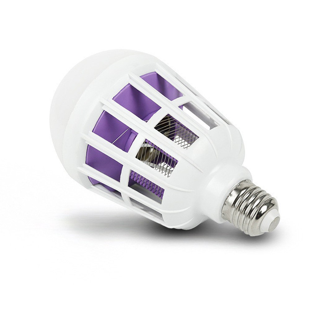 Foco mata mosquitos 15W E27 lampara violeta 2 en 1 LED S1373