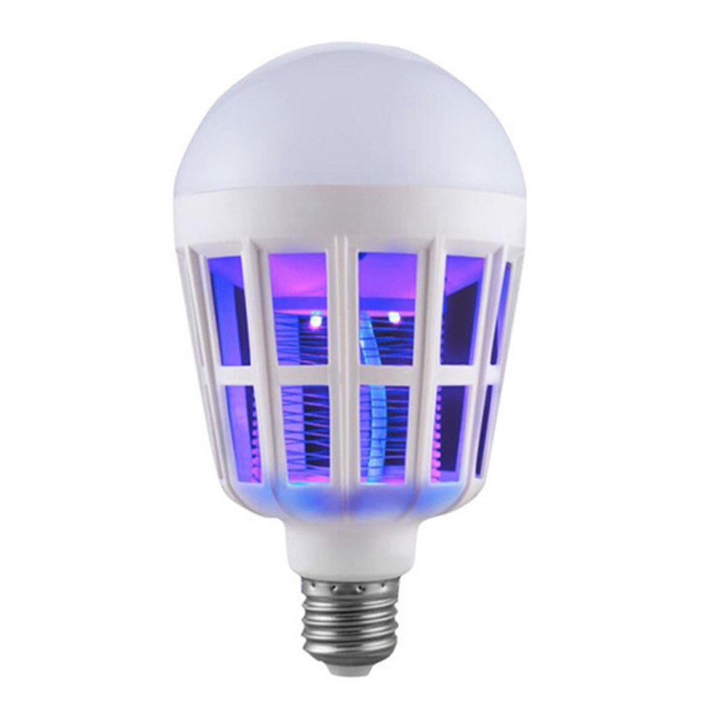 Foco mata mosquitos 15W E27 lampara violeta 2 en 1 LED S1373