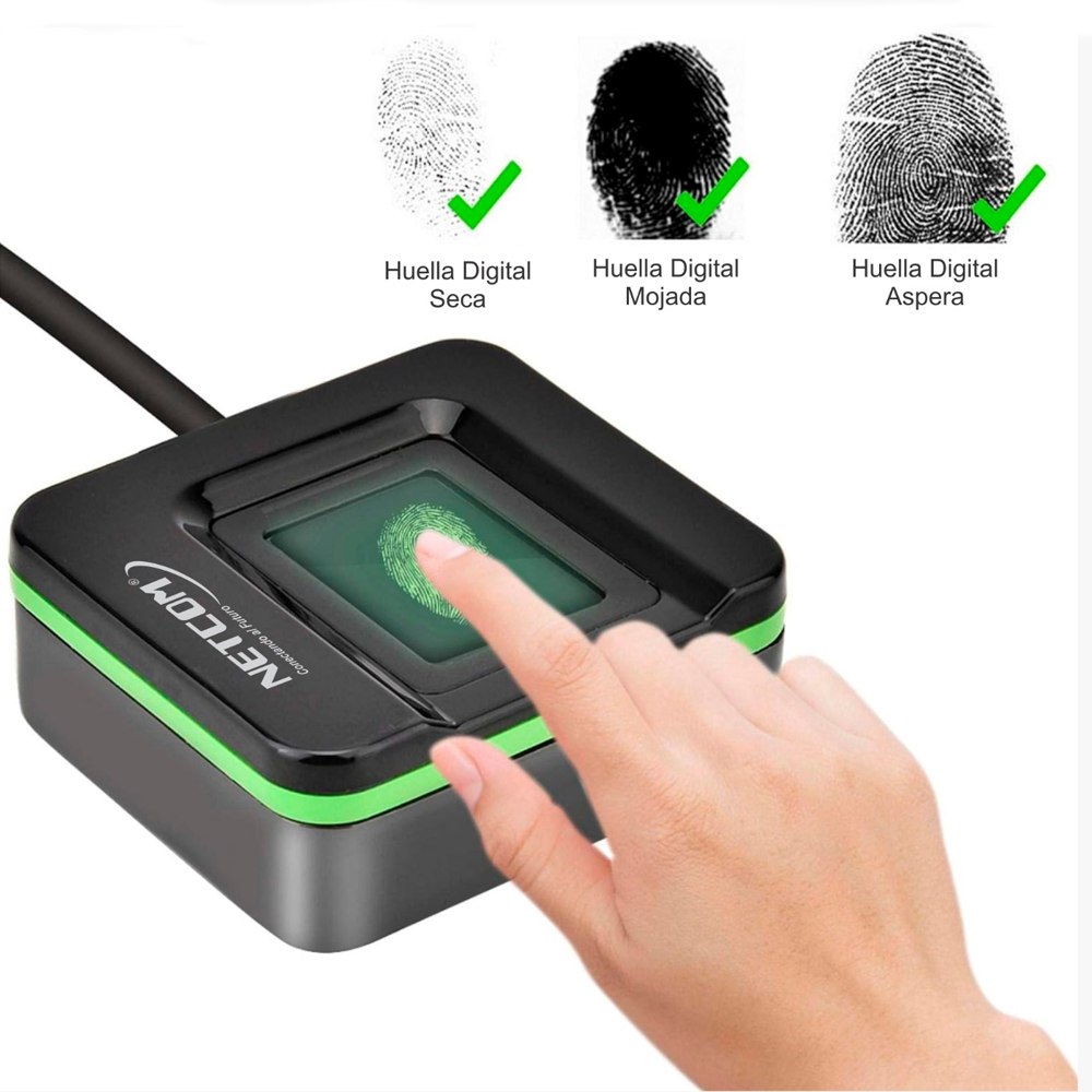 Lector y escáner de huellas dactilares USB NETCOM sensor huellas S1417