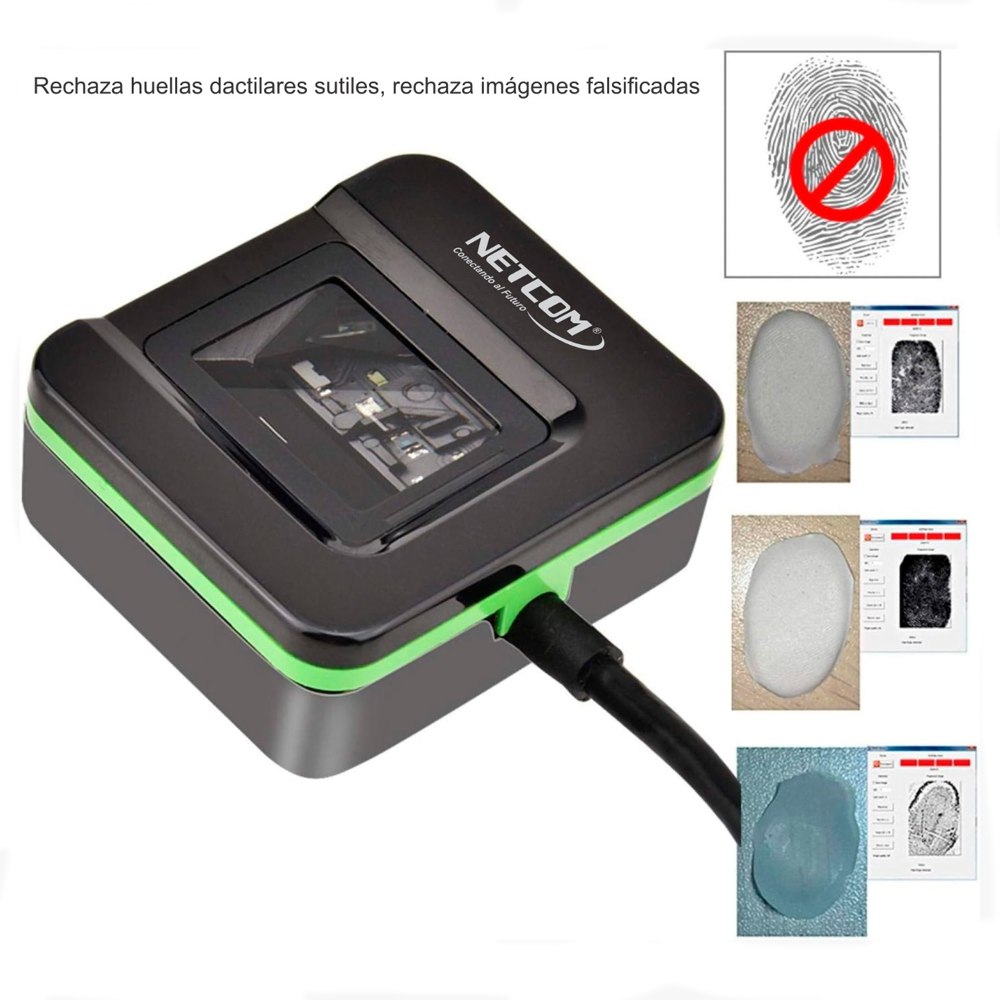 Lector y escáner de huellas dactilares USB NETCOM sensor huellas S1417