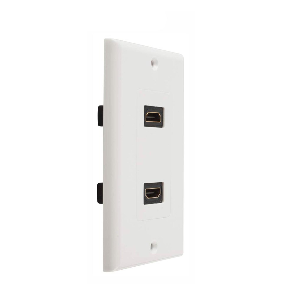 Placa ABS HDMI Faceplate Hdmi Hembra 2 Puestos 1080P TRAUTECH EMPALME S1439